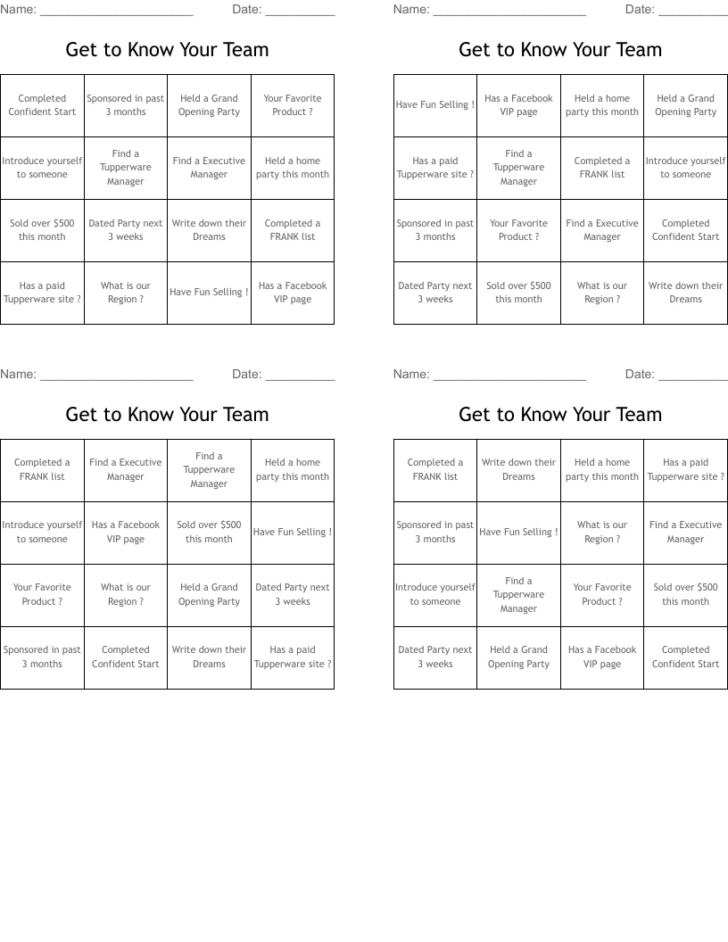Get to Know You Bingo Card