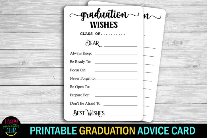Free Printable Words of Wisdom Cards Graduation