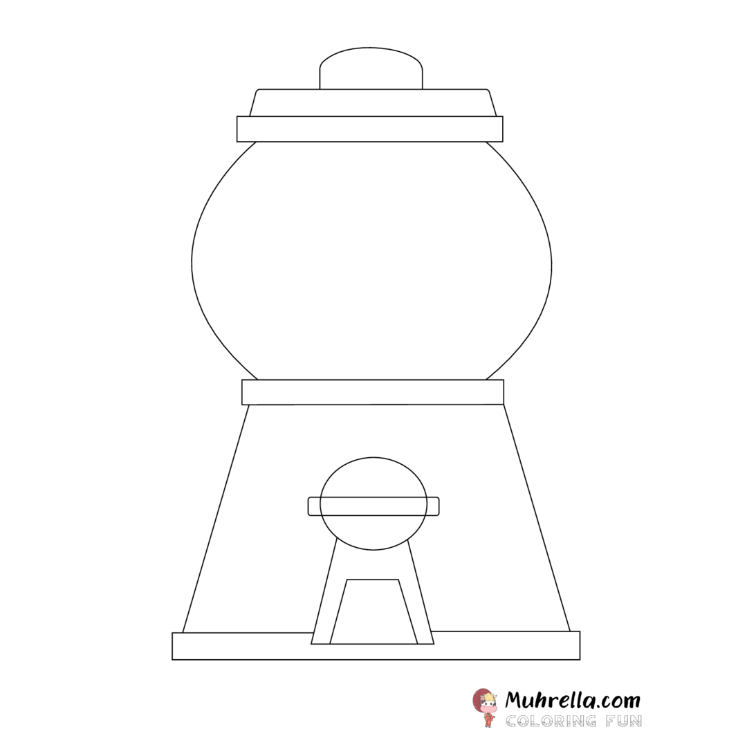 Gumball Machine Coloring Page pertaining to Gumball Machine Printable Free