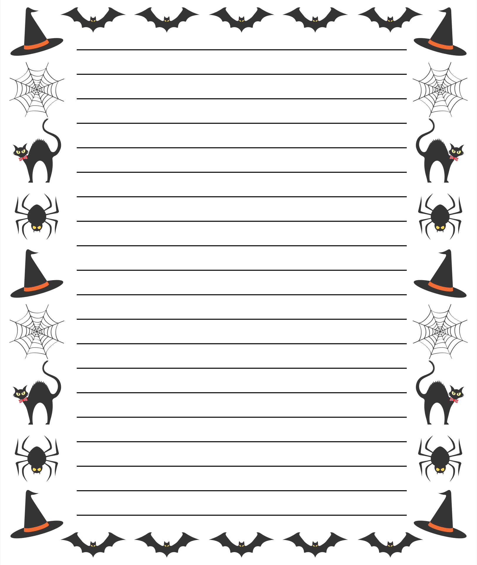 Halloween Border Paper - 15 Free Pdf Printables | Printablee regarding Halloween Printable Writing Paper