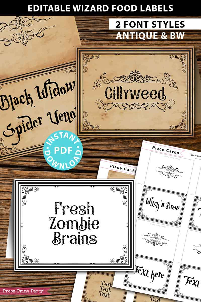 Halloween Or Harry Potter Food Label Printables with regard to Harry Potter Food Labels Free Printable