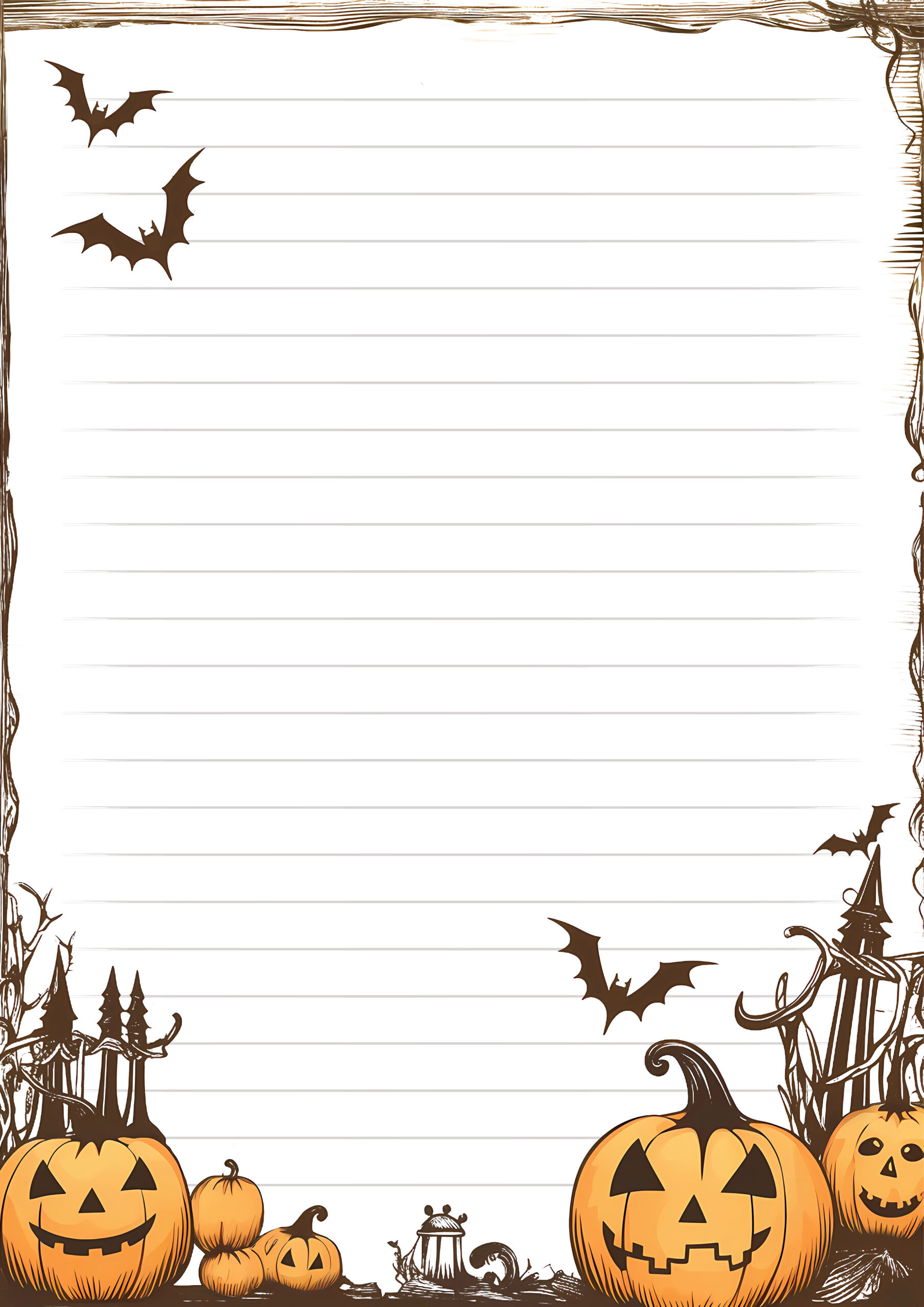 Halloween Writing Paper Free Google Docs Template - Gdoc.io throughout Halloween Printable Writing Paper