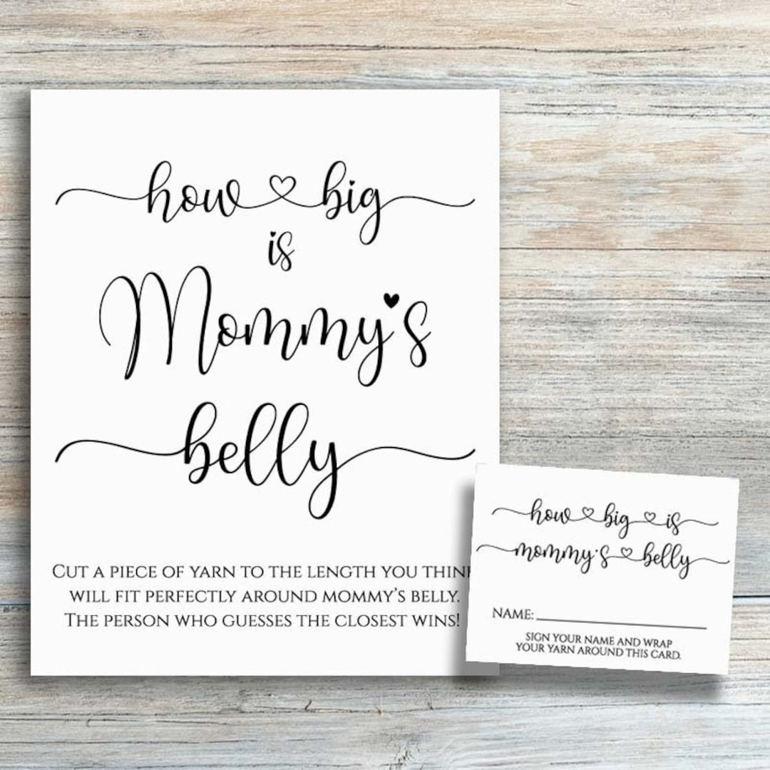 How Big Is Mommy&amp;#039;S Belly Baby Shower Games Printable Rustic Gender Neutral Kraft Guess The Belly Size Mom Mommys Tummy Game Instant ,Yv893 - Etsy for Measure Mommy&amp;#039;S Belly Free Printable
