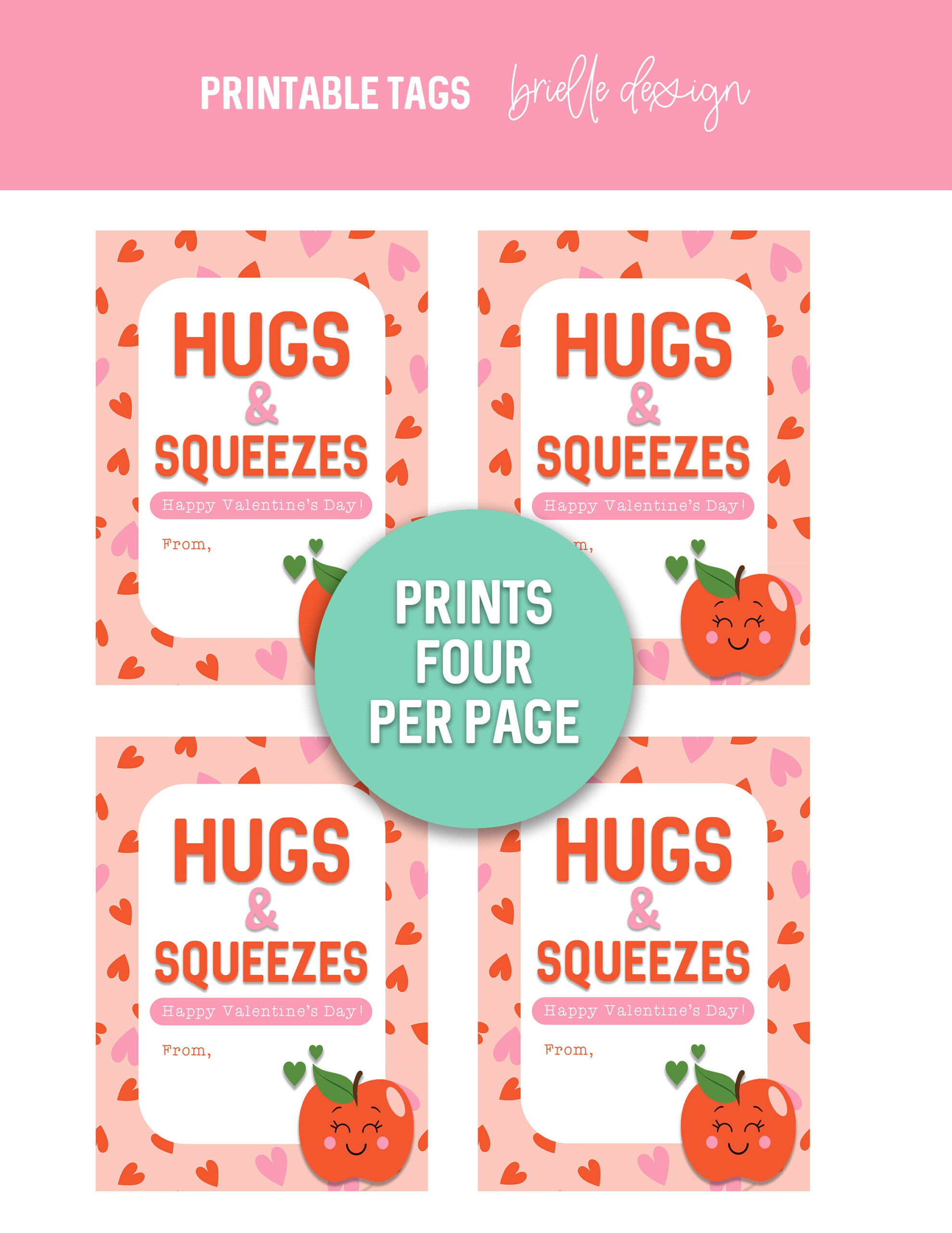 Hugs And Squeezes, Valentine Printable, Valentines Tag, Class with Hugs and Squeezes Valentine Printable Free