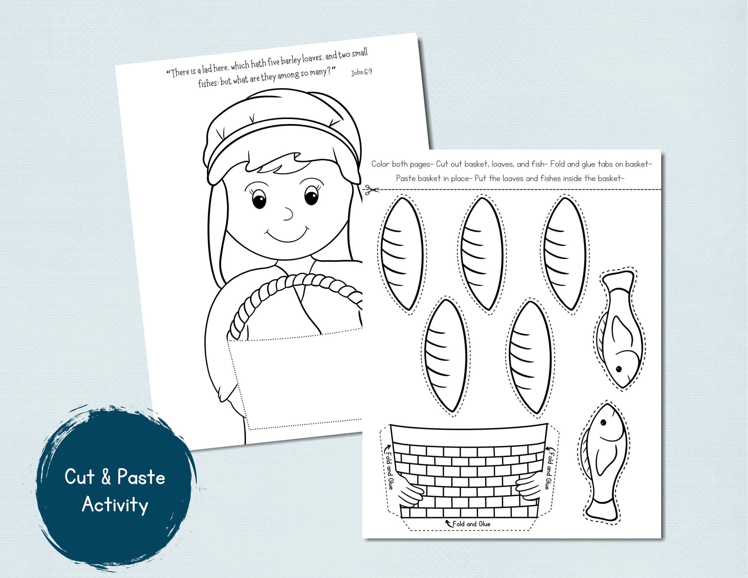 Jesus Miracles Activity | Loaves And Fishes | Bible Activity in Free Printable Loaves and Fishes Craft Activity