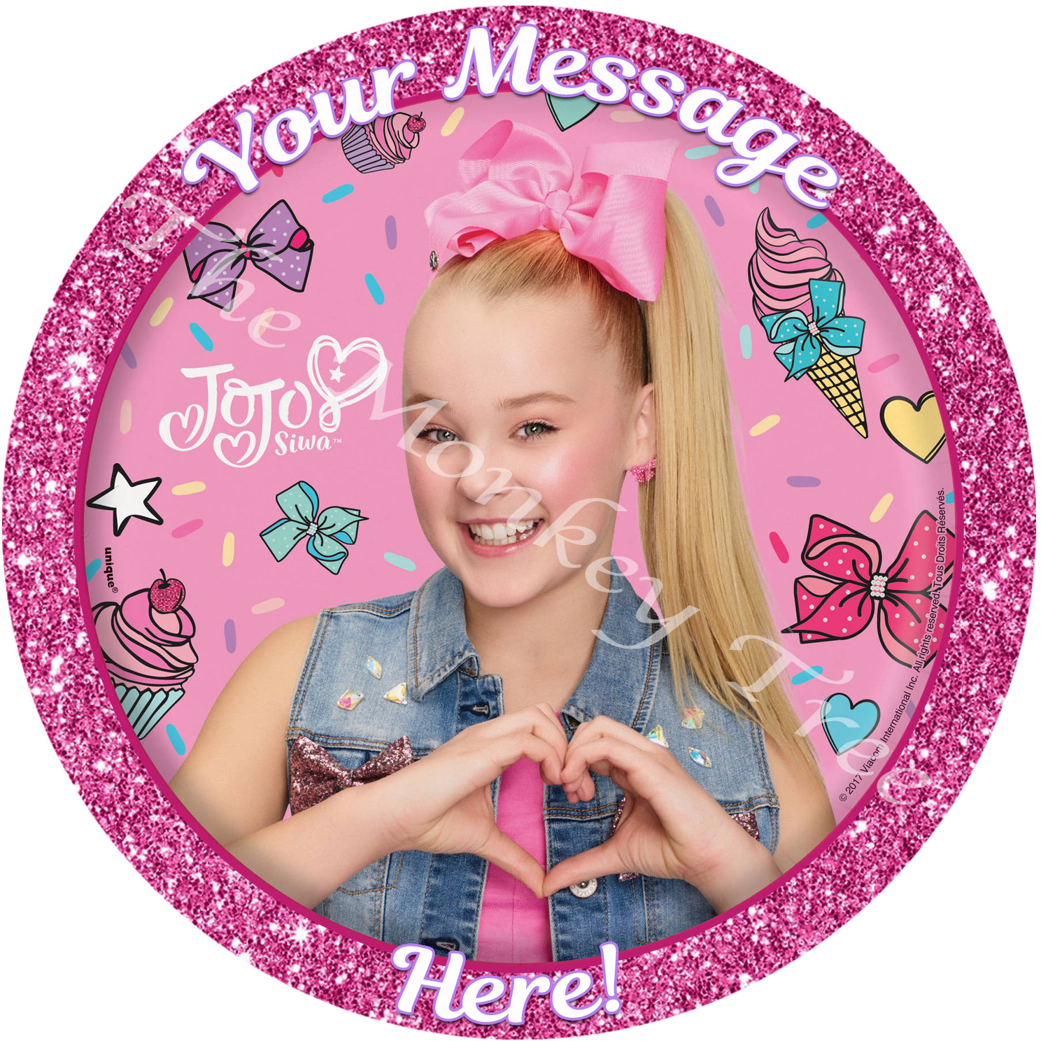 Jojo Siwa Edible Cake Image Topper 2 - Can Be Personalised! with Jojo Siwa Cake Topper Printable