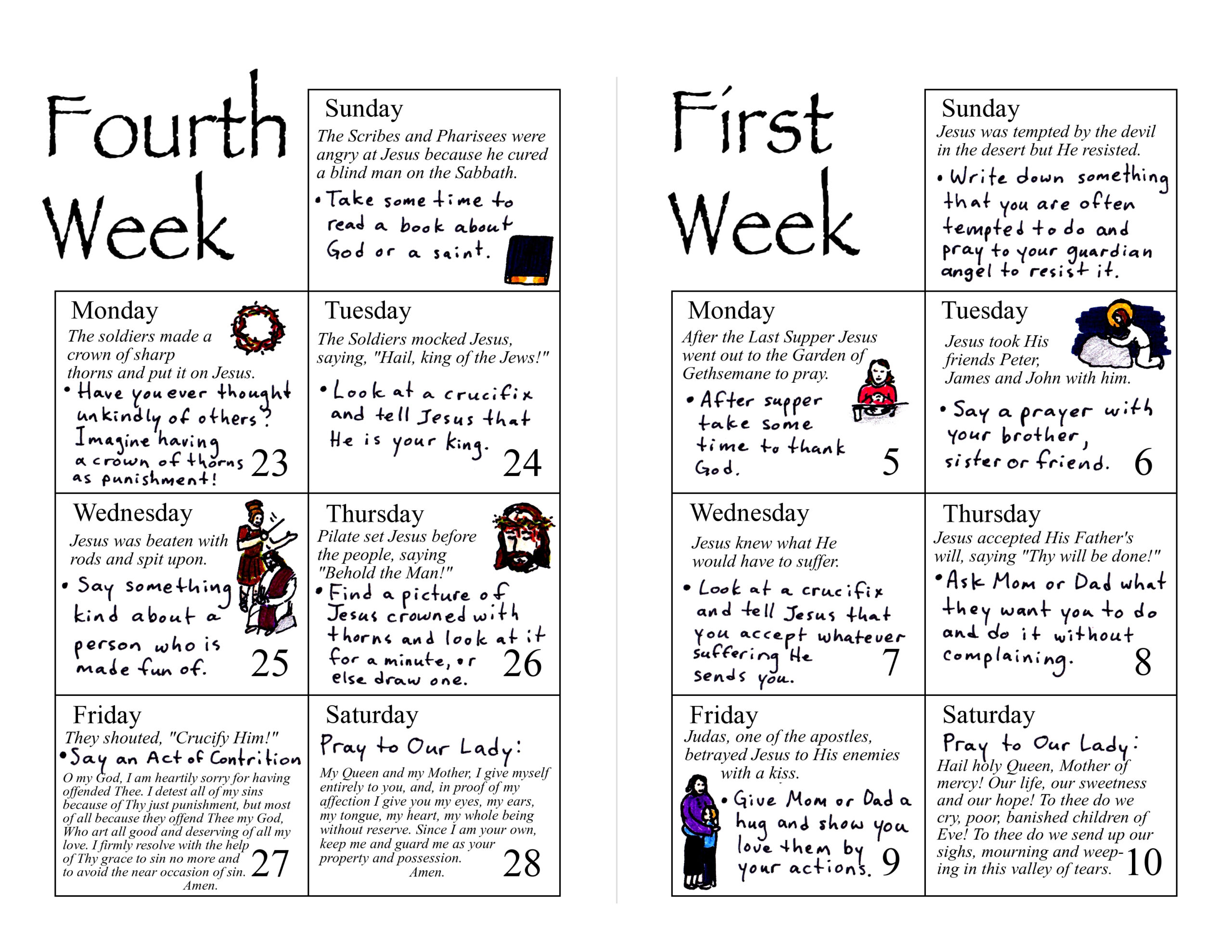 Lenten Calendar For Children – The Kids&amp;#039; Bulletin inside Free Printable Lent Calendar