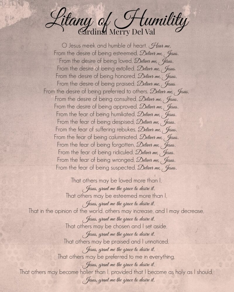 Litany Of Humility {Free Printable} regarding Printable Litany Of Humility