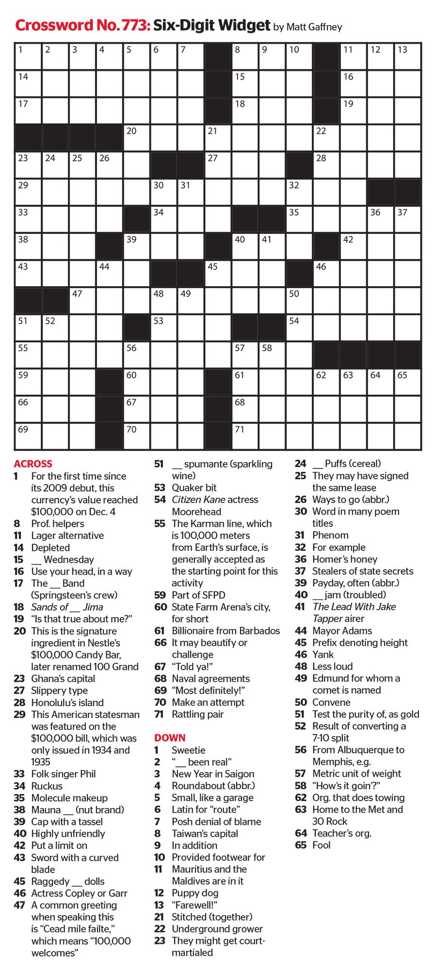 Magazine Printables - December 20, 2024 | The Week throughout Newsday Crossword Solution Today Free Printable
