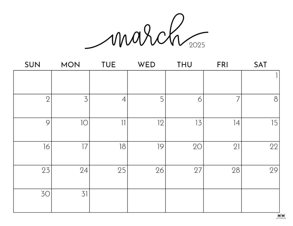 March 2025 Calendars - 107 Free Printables | Printabulls with regard to Free Printable March 2025
