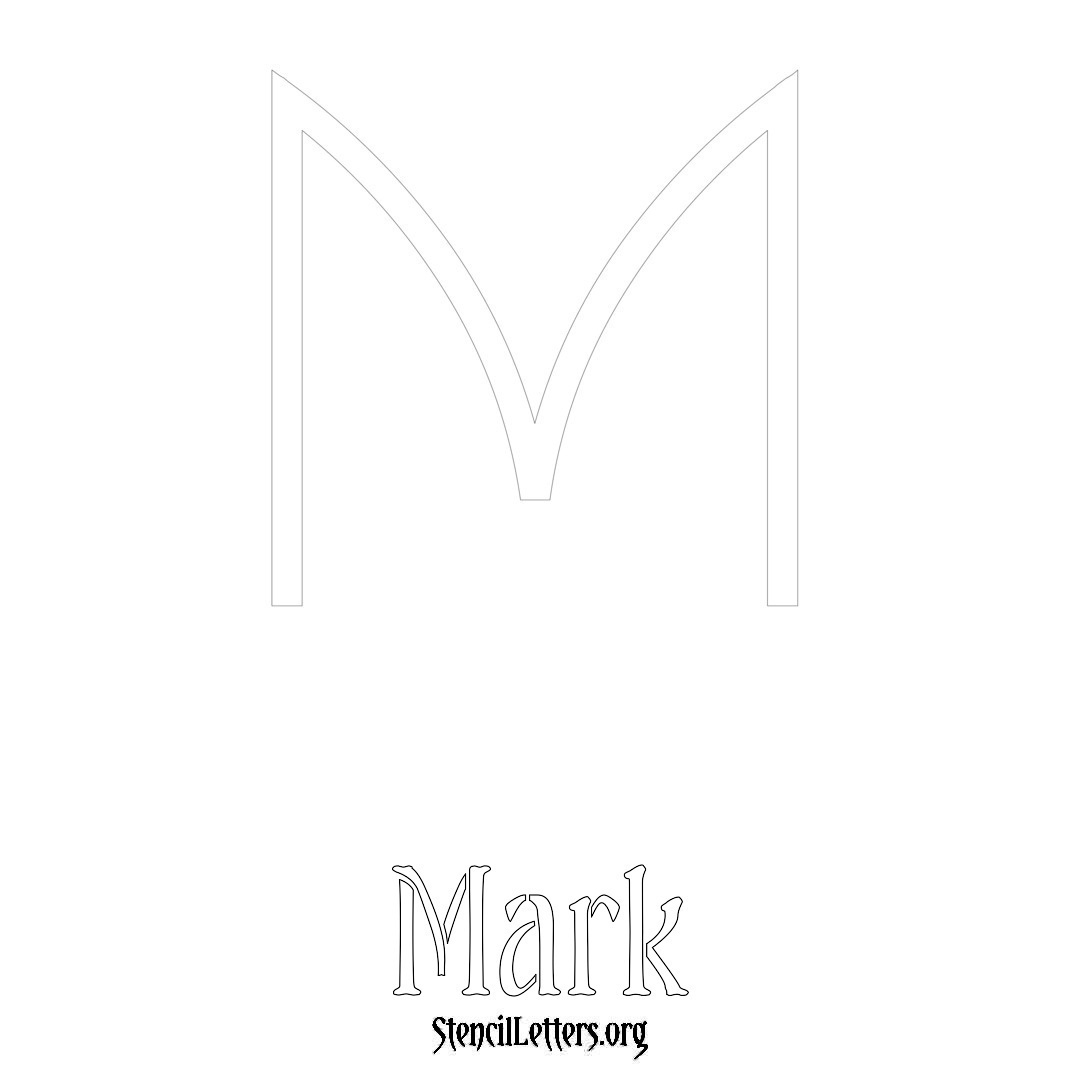 Mark Free Printable Name Stencils With 6 Unique Typography Styles with Printable Stencil M M Logo