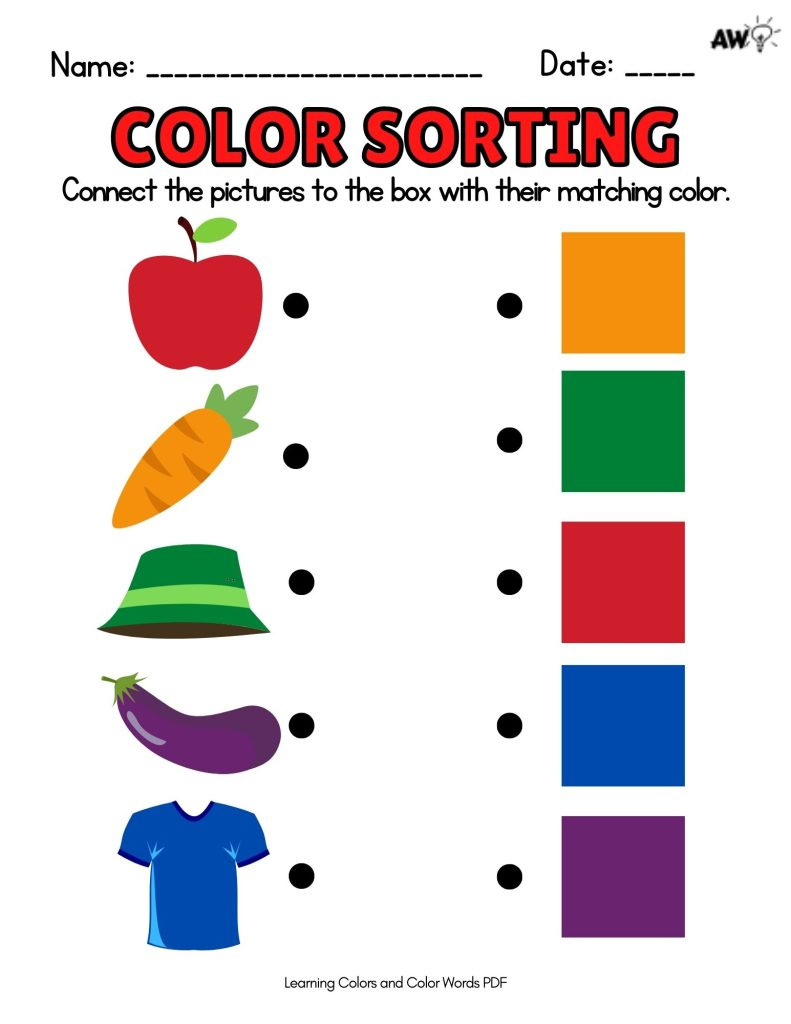 Matching Colors Worksheets - Pre-K - Academy Worksheets throughout Color Matching Printable Free