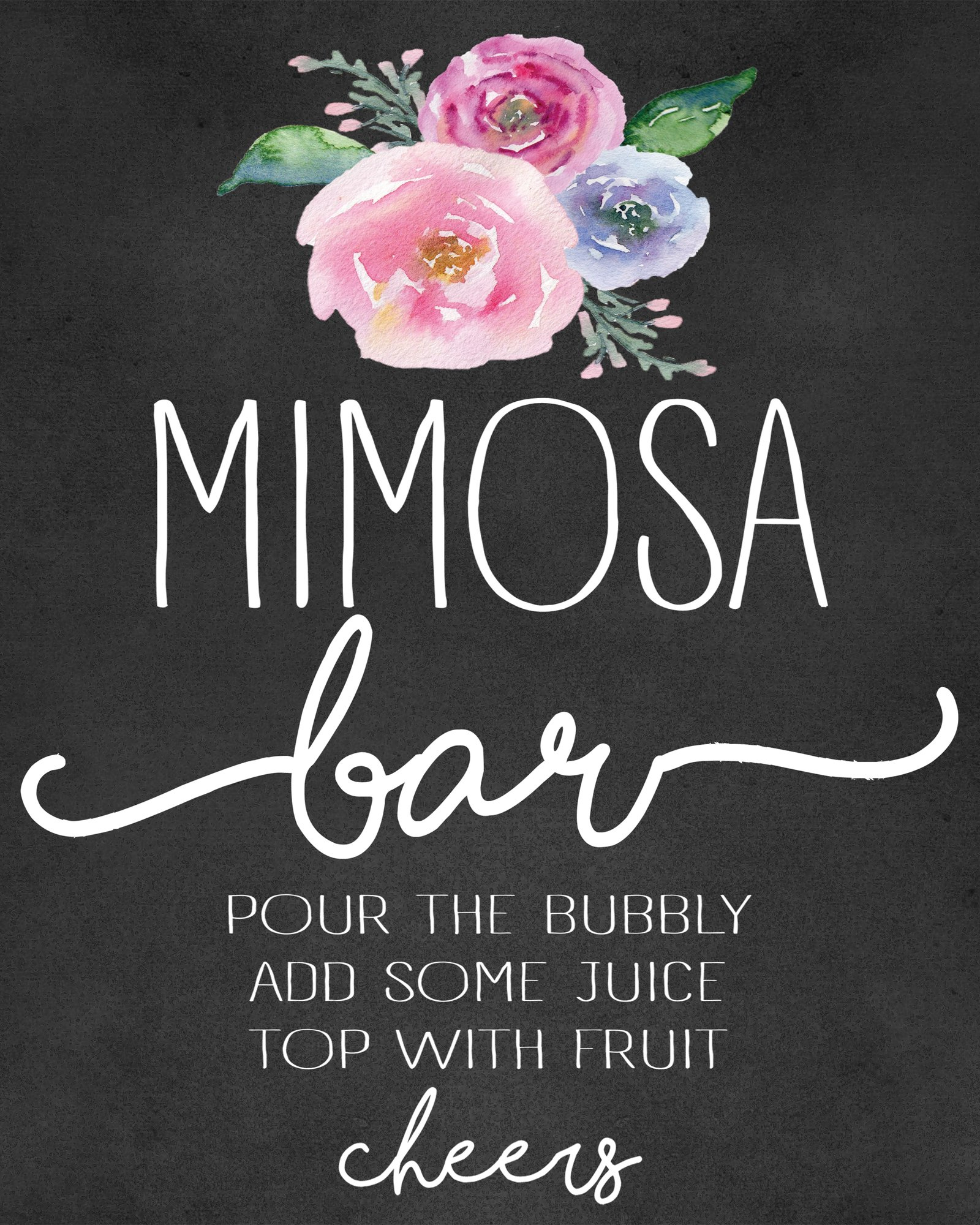Mimosa Bar And Shower Printables intended for Free Printable Mimosa Bar Sign Template Free