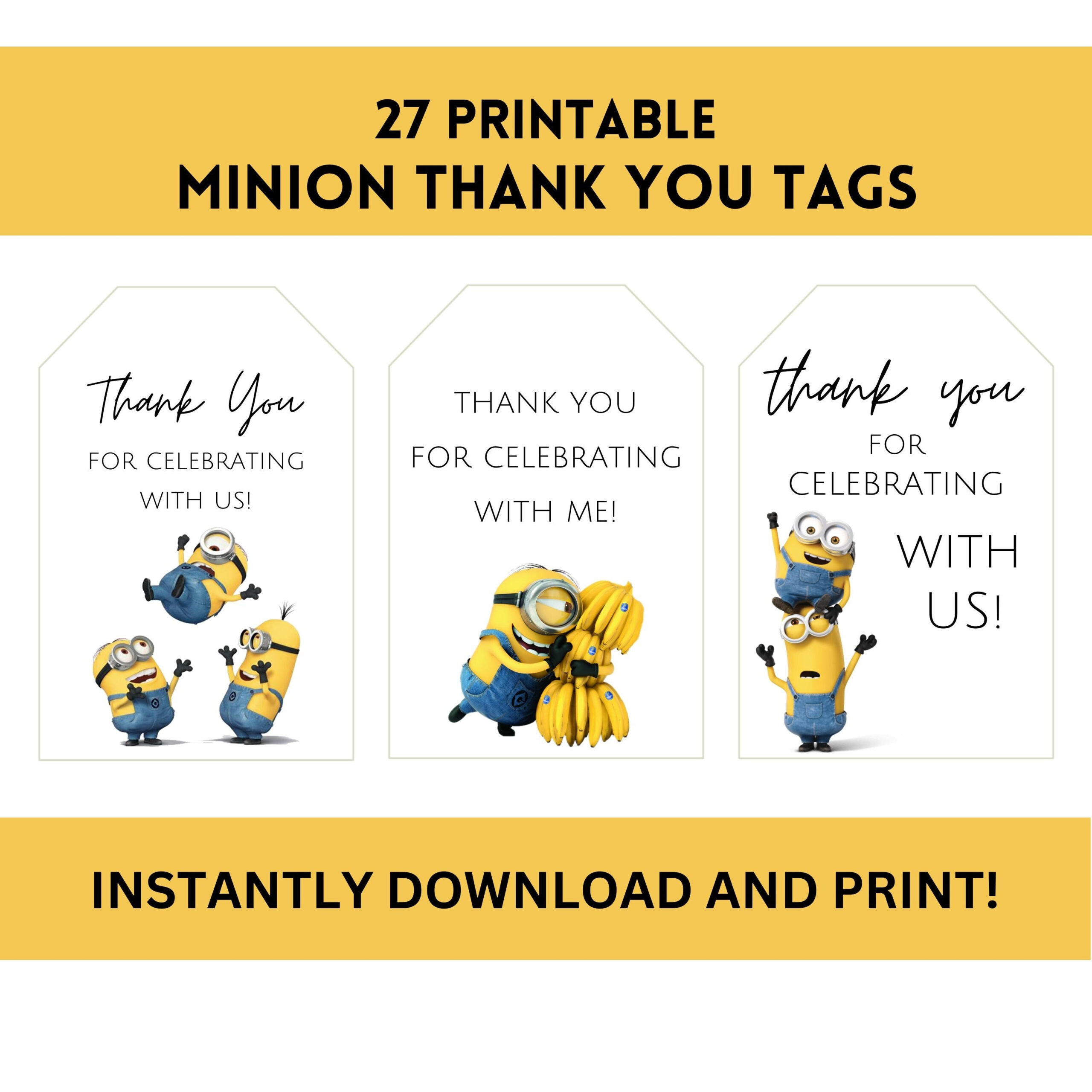 Minion Printable Tag - Etsy with regard to Minion Gift Tags Free Printable