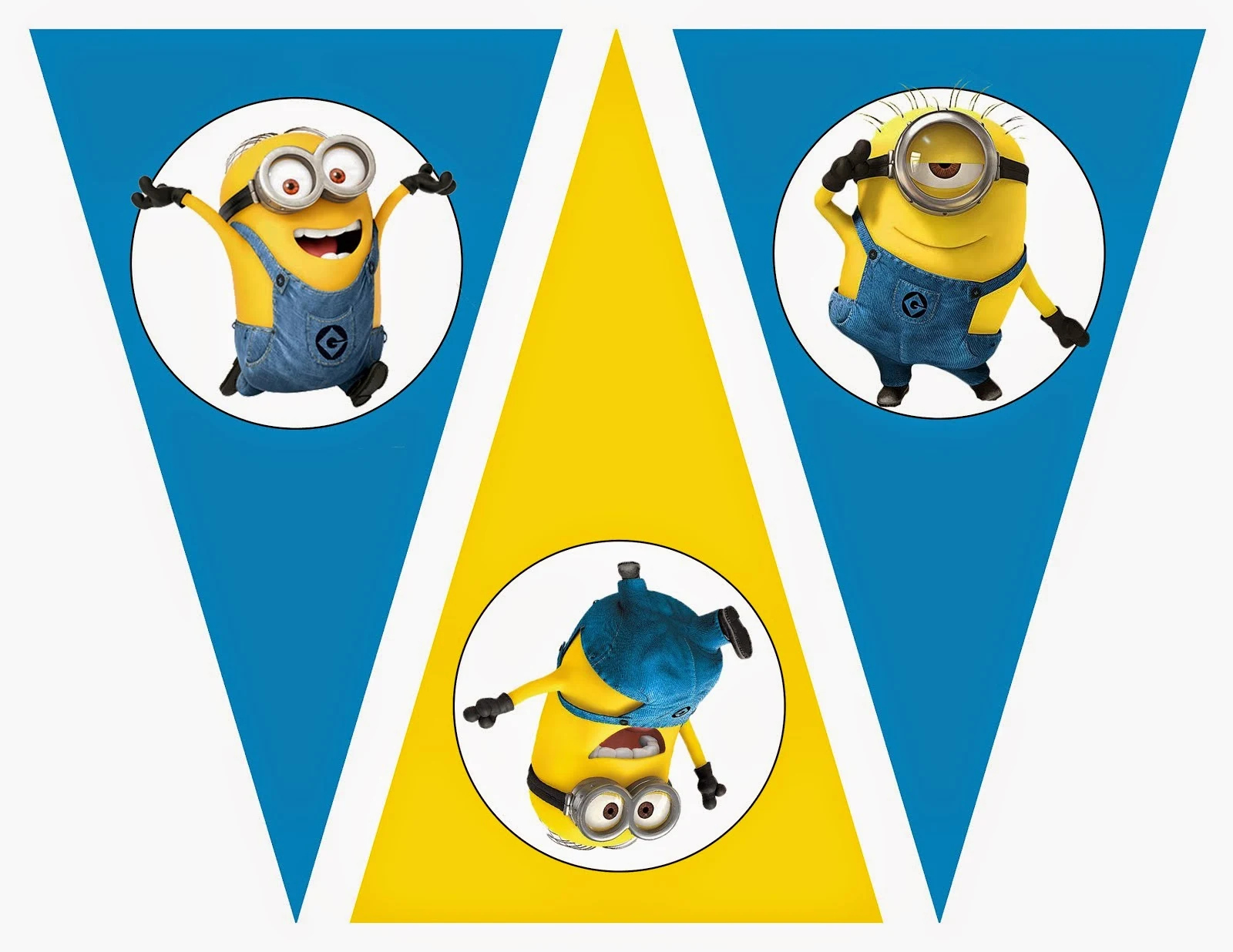 Minions: Free Printable Bunting, Labels And Toppers. - Oh My in Minion Gift Tags Free Printable