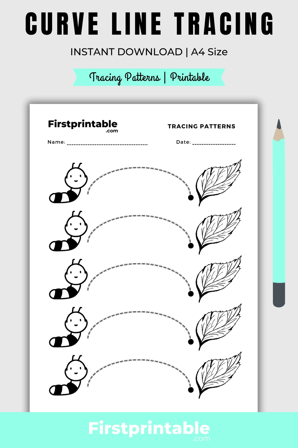 Montessori Practice Worksheet Pattern Curve Line - 2 Pages within Free Printable Montessori Worksheets