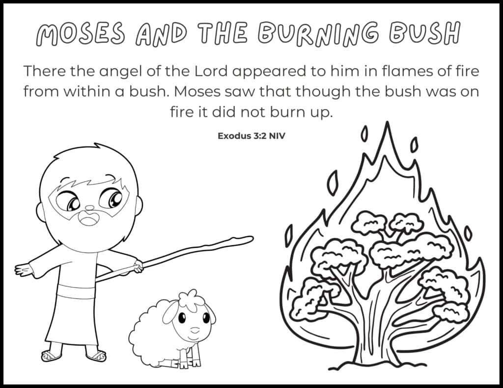 Moses And The Burning Bush Coloring Pages for Moses And The Burning Bush Printable Activities