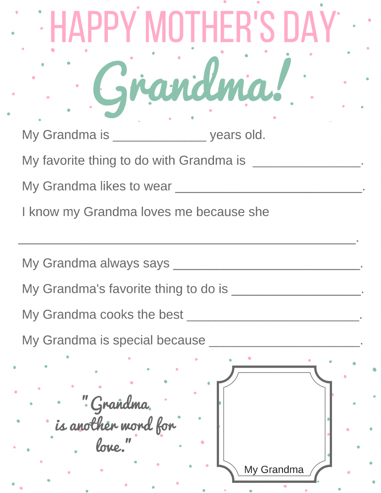 Mothers Day Cards For Grandmothers Shop regarding Mother&amp;amp;#039;s Day Printable For Grandma