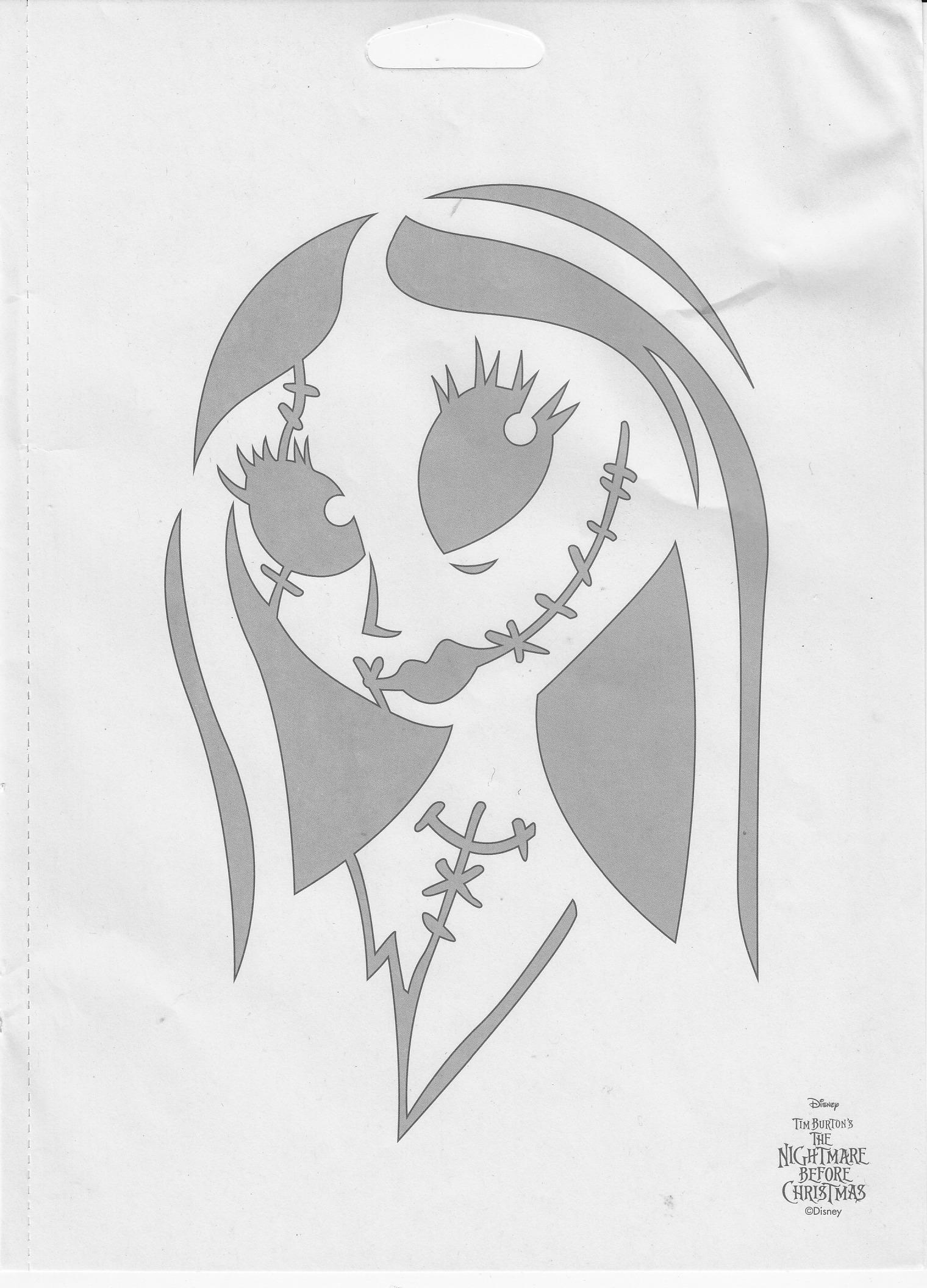 Nightmare Before Christmas: Sally (Pumpkin Stencil - Pumpkin with Sally Pumpkin Stencils Free Printable