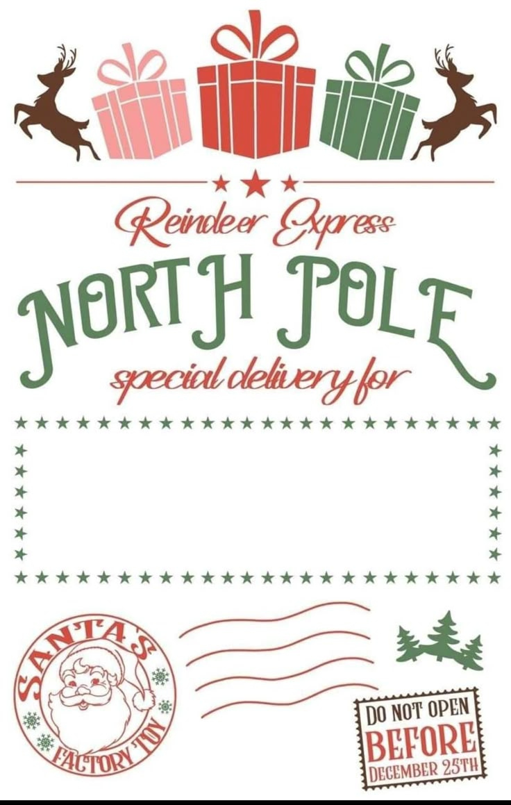 North Pole Special Delivery For Christmas regarding Printable Special Delivery From the North Pole