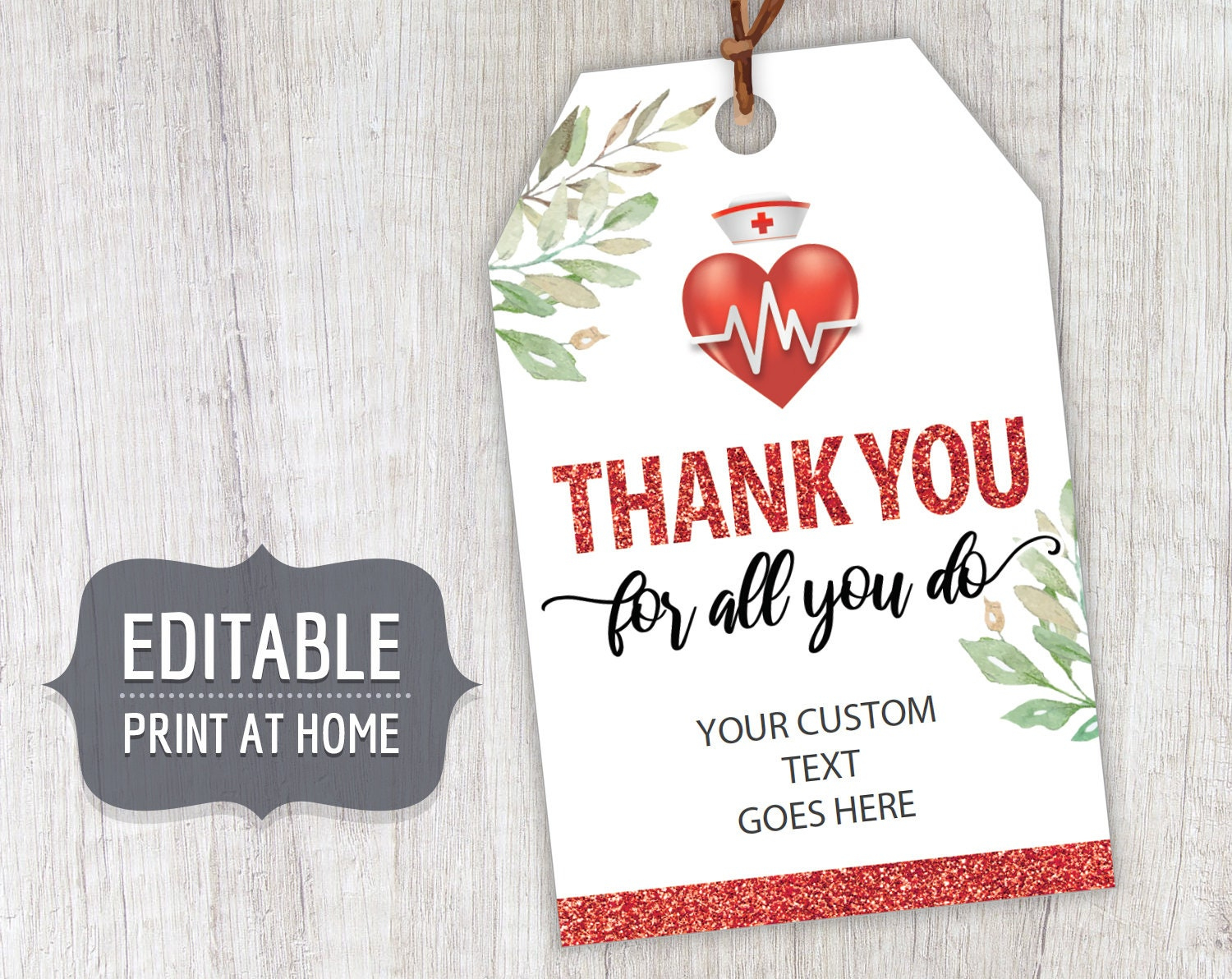Nurses Week Printable Gift Tags, Nurse Week Appreciation Editable regarding Free Printable Nurses Week Tags