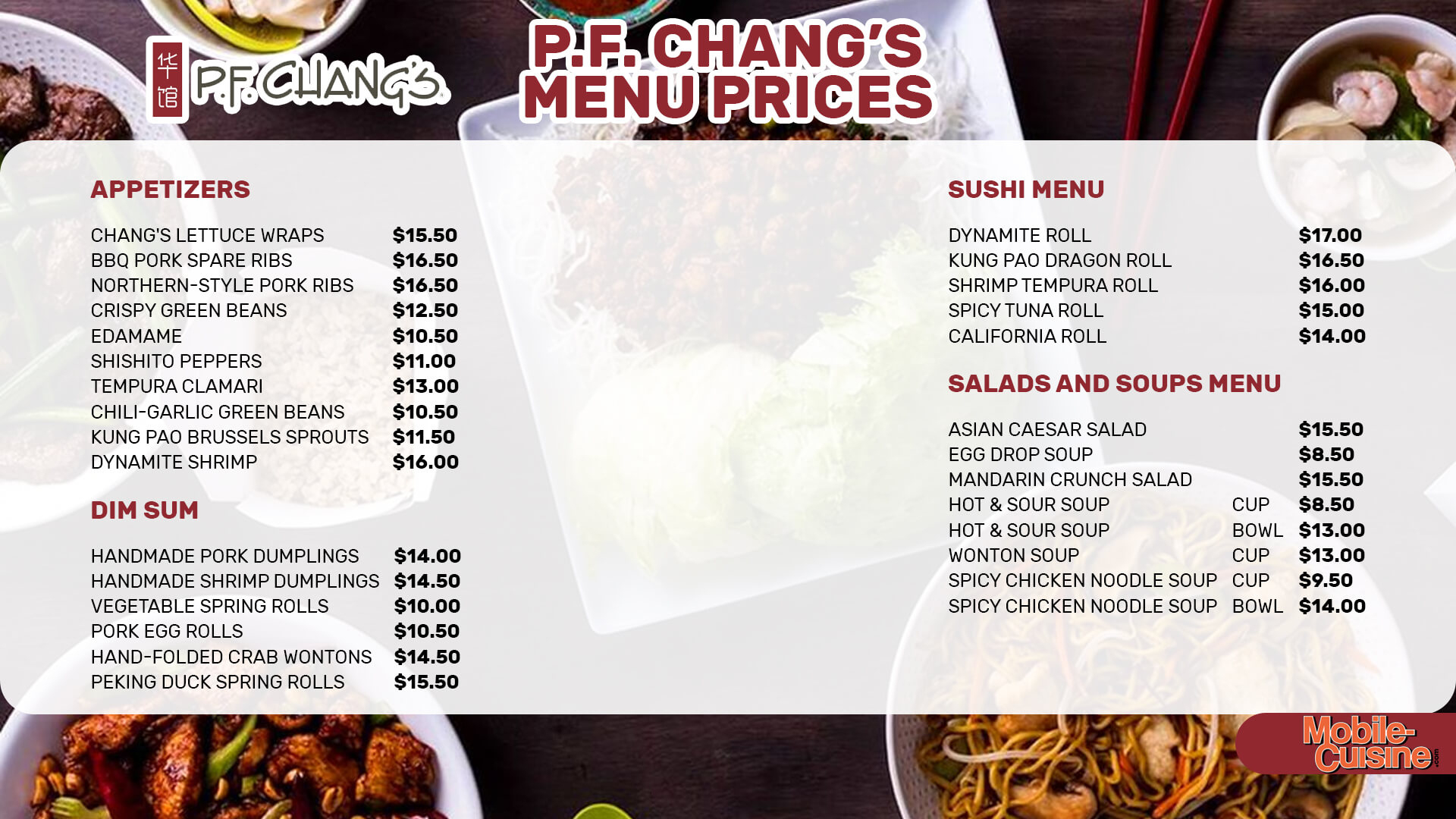 P.f. Chang&amp;#039;S Menu Prices + Rewards Program (2024) inside Free Printable Pf Chang&amp;#039;S Menu With Prices