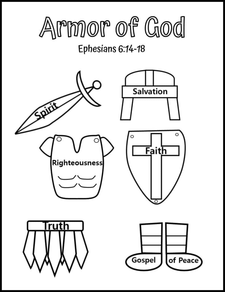 Printable Armor Of God Activities For Kids inside Armor of God Printables Free