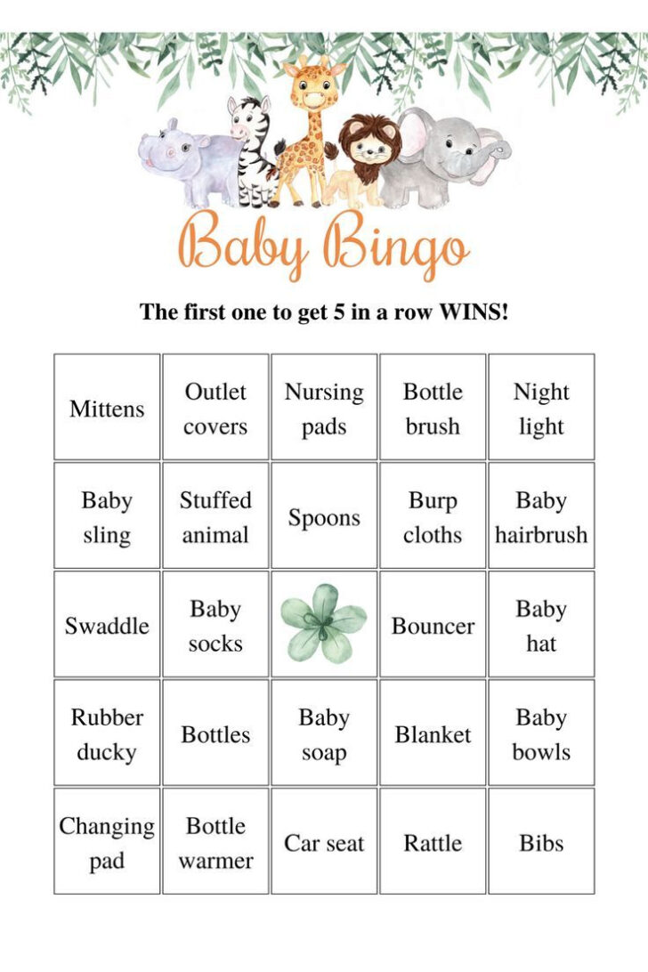 Free Baby Shower Bingo Cards