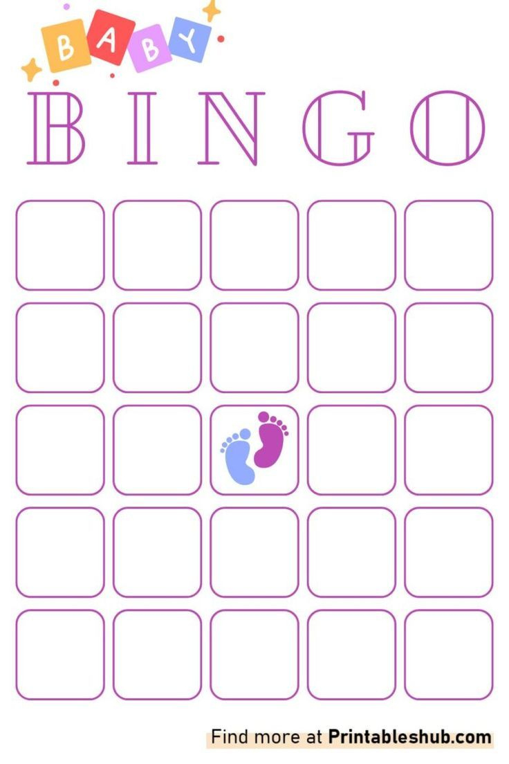 Printable Blank Baby Shower Bingo Templates for Free Blank Baby Shower Bingo Cards