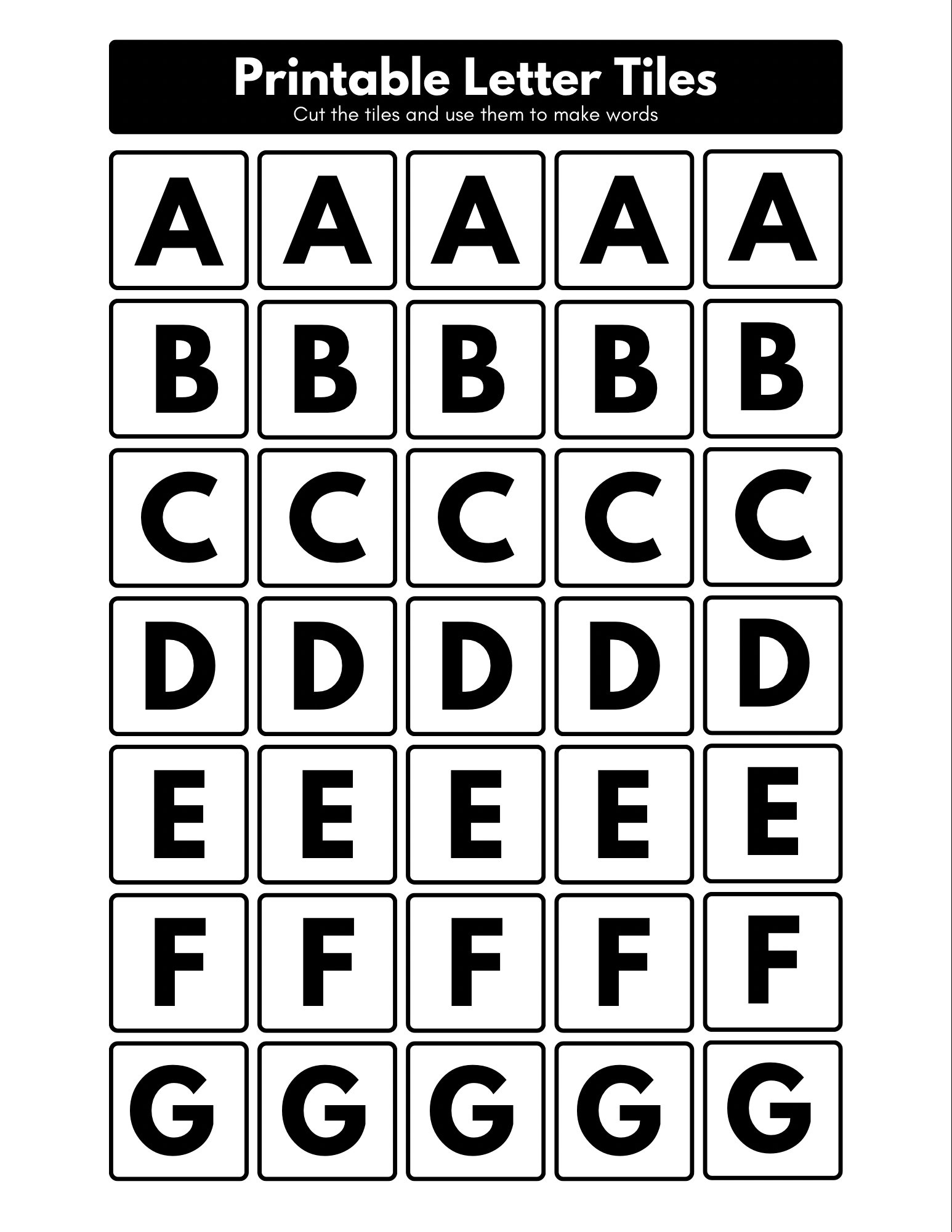 Printable Letter Tiles - Etsy regarding Alphabet Letter Tiles Printable