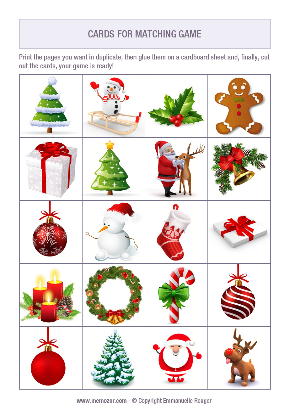 Printable Matching Game - Christmas - Print And Cut Out The Cards in Memory Games For Adults Free Printable
