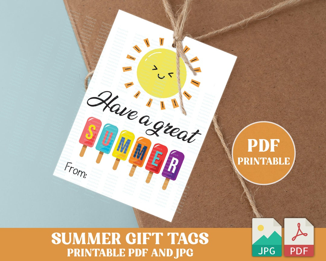 Printable Pdf Have A Great Summer Tags , Summer Gift Tag, End Of intended for Free Printable Summer Gift Tags