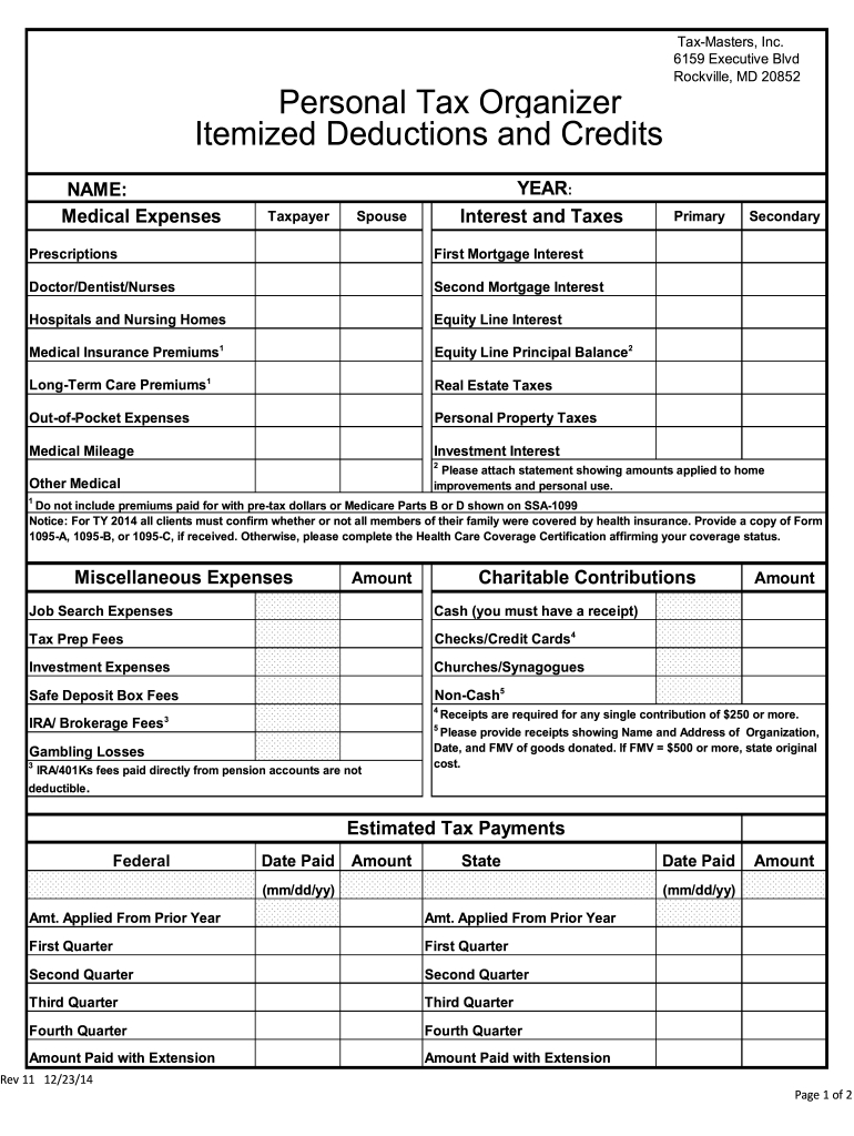 Printable Tax Deduction Worksheet - Fill Online, Printable intended for Printable Self Employed Tax Deductions Worksheet