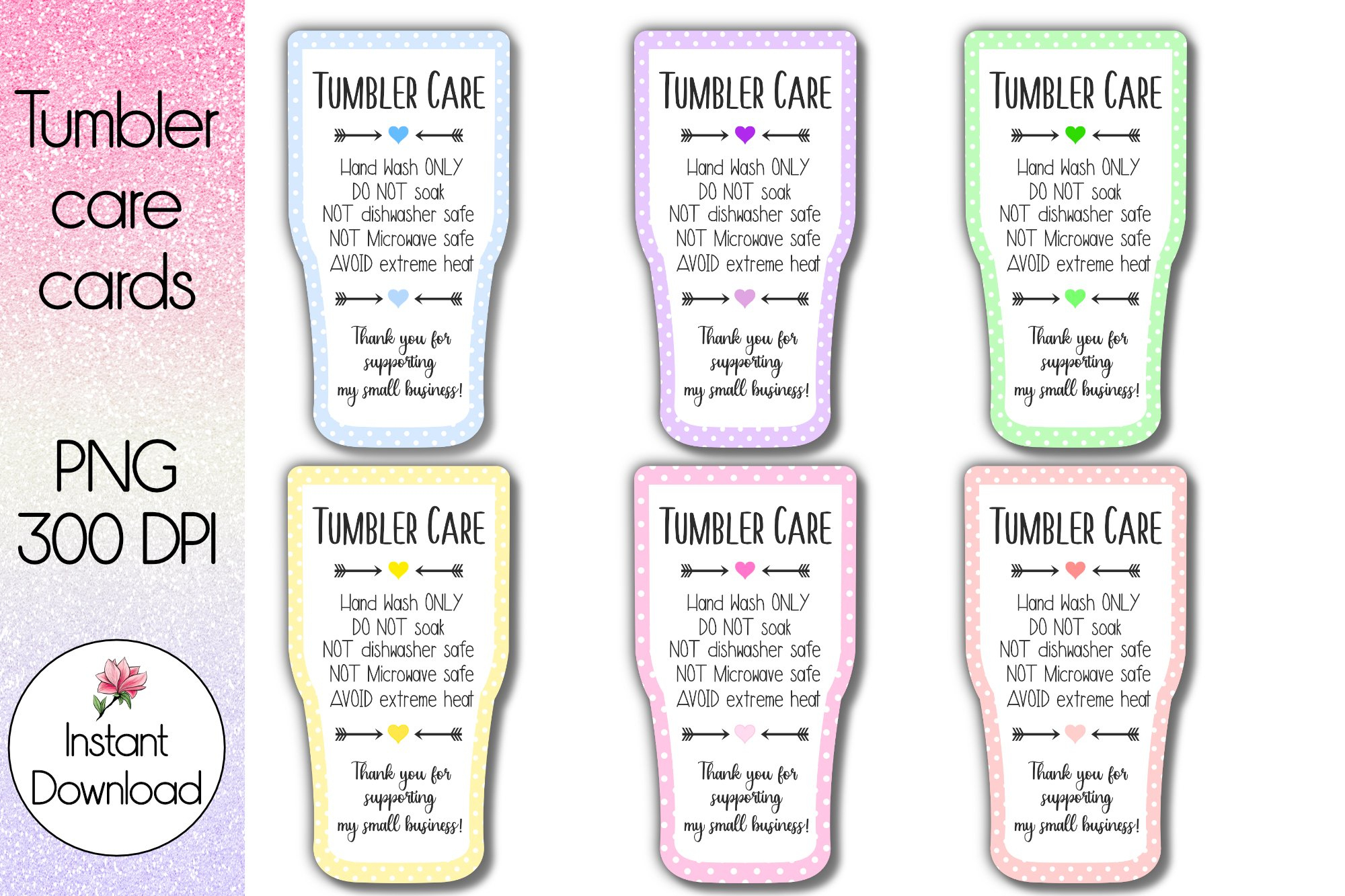 Printable Tumbler Care Card, Tumbler Wash (1173655) with Tumbler Care Instructions Printable Free