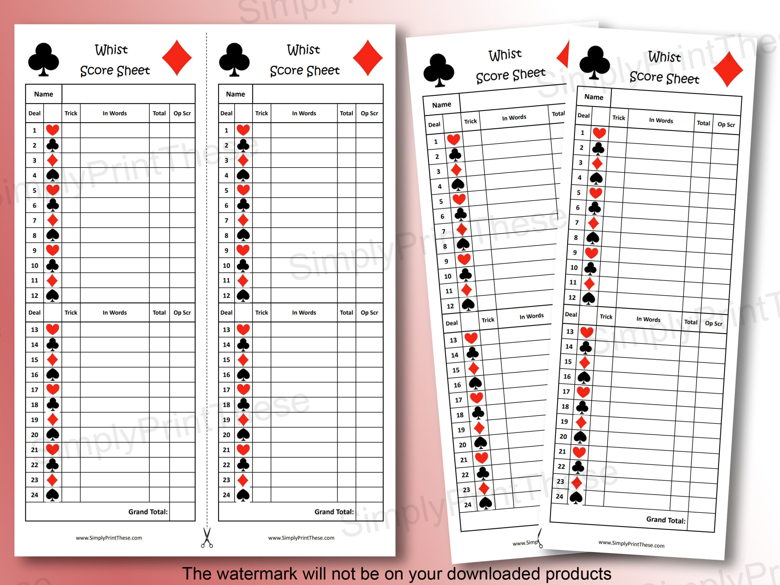 Printable Whist Score Sheets To Record Your Whist Card Games within Printable Free Whist Score Card Template