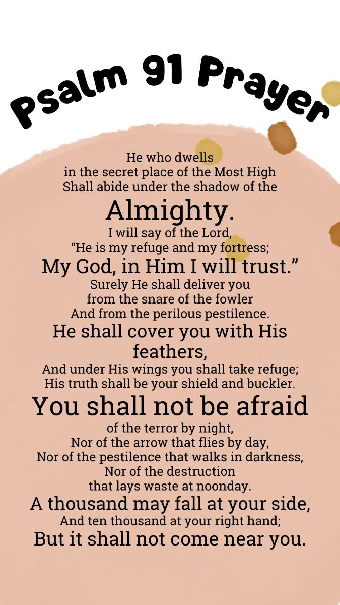 Psalm 91 Prayer Of Protection Printable! throughout Psalm 91 Printable Free
