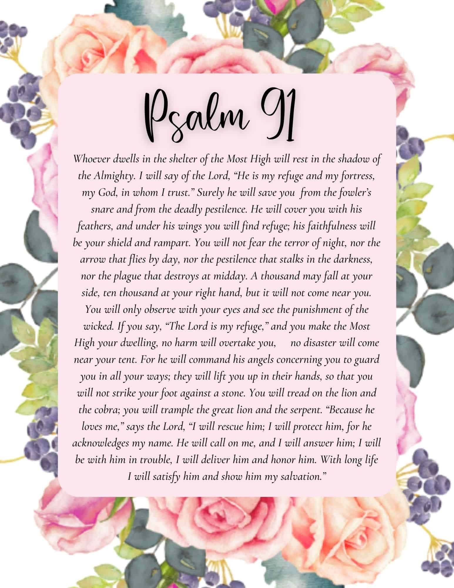 Psalm 91: Promises Of Protection (Printable) within Psalm 91 Printable Free