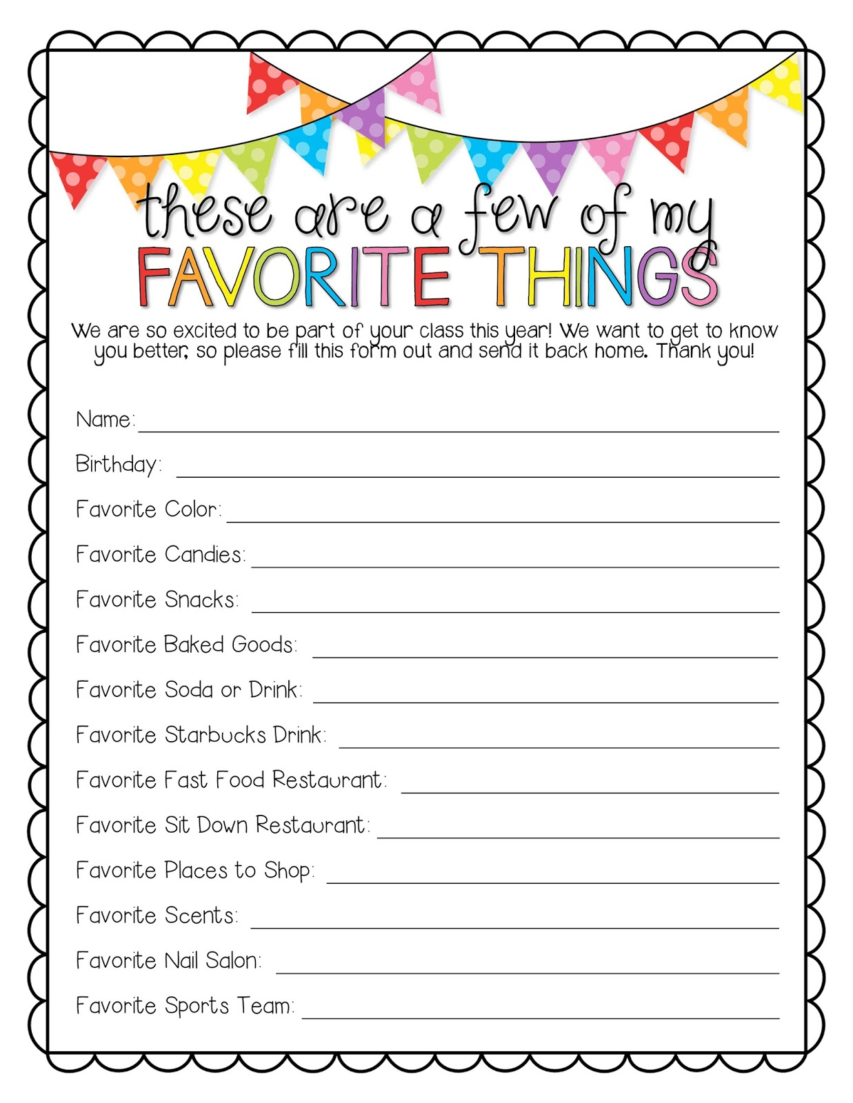 Richly Blessed: Teacher Questionnaire {Free Printable!} in Free Printable Teacher Questionnaire