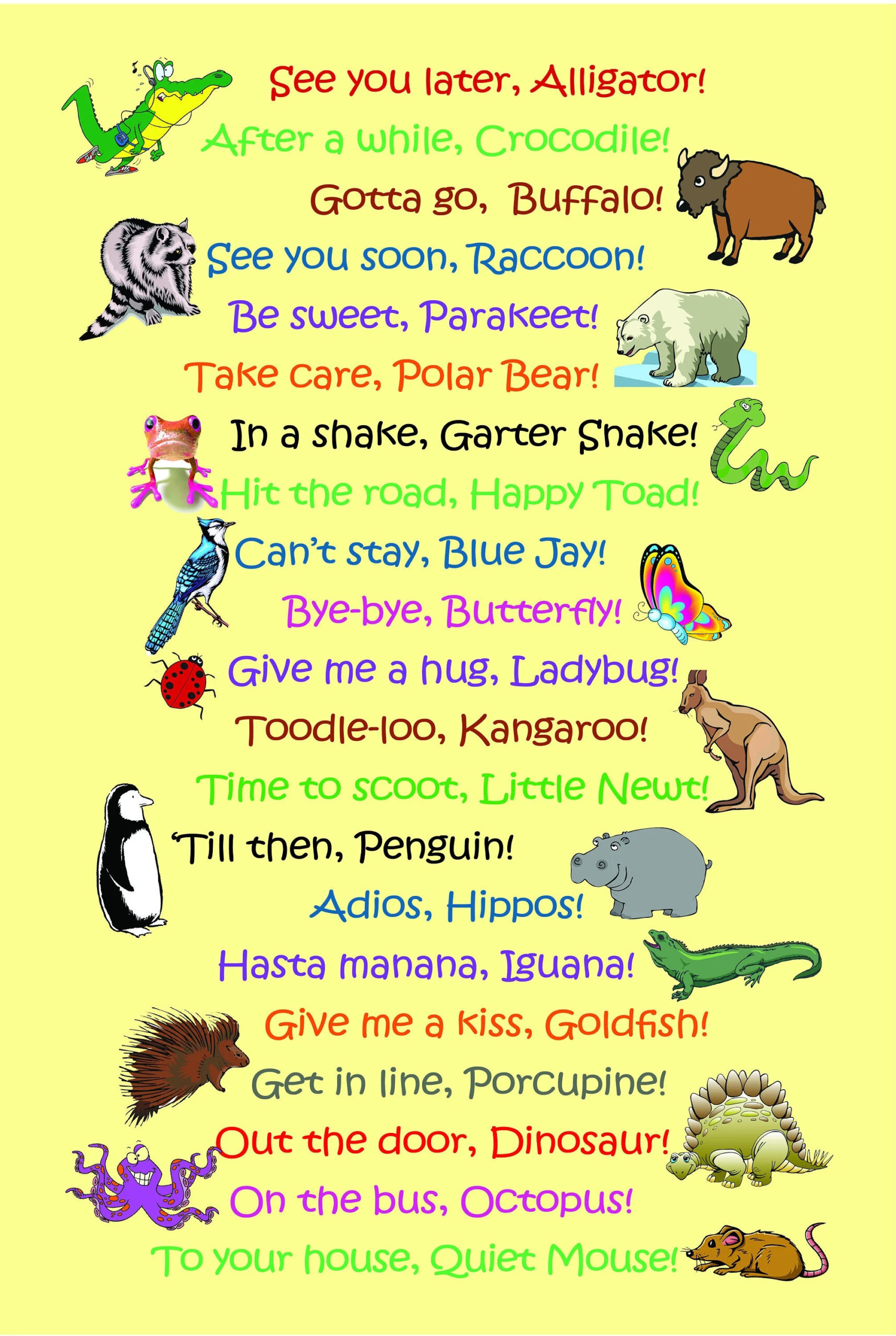 See Ya Later Alligator Poster with See You Later Alligator Poem Free Printable
