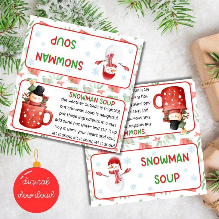 Snowman Soup Bag Topper Free Printable
