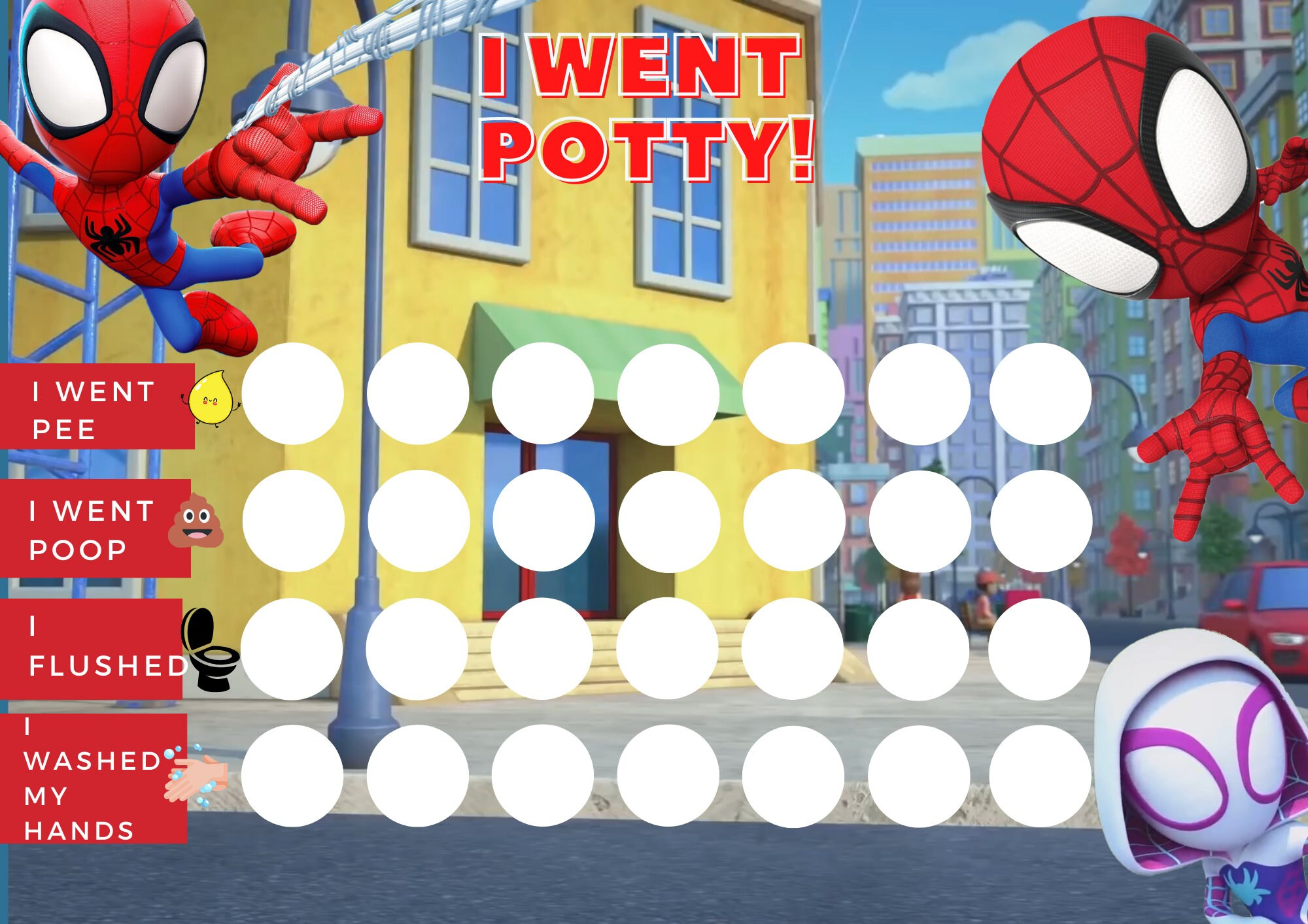 Spidey Potty Training Chart, Potty Reward Chart, Spidey And His with regard to Free Printable Spiderman Potty Chart