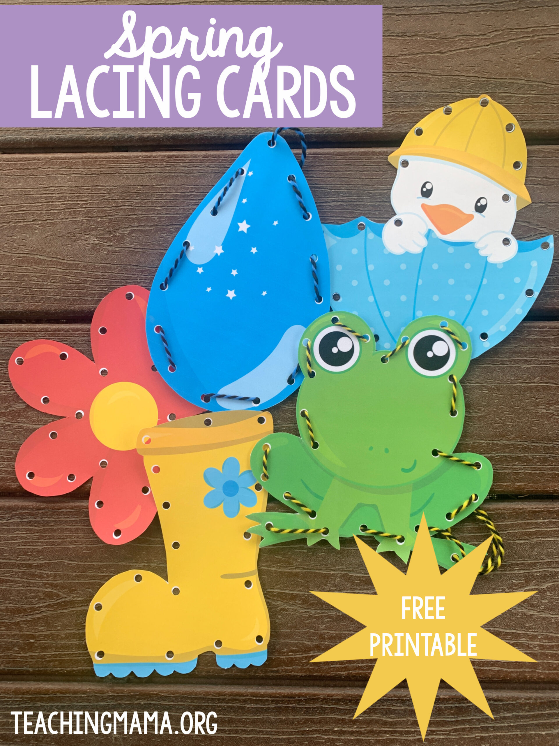 Spring Lacing Cards - Teaching Mama pertaining to Lacing Cards Free Printable