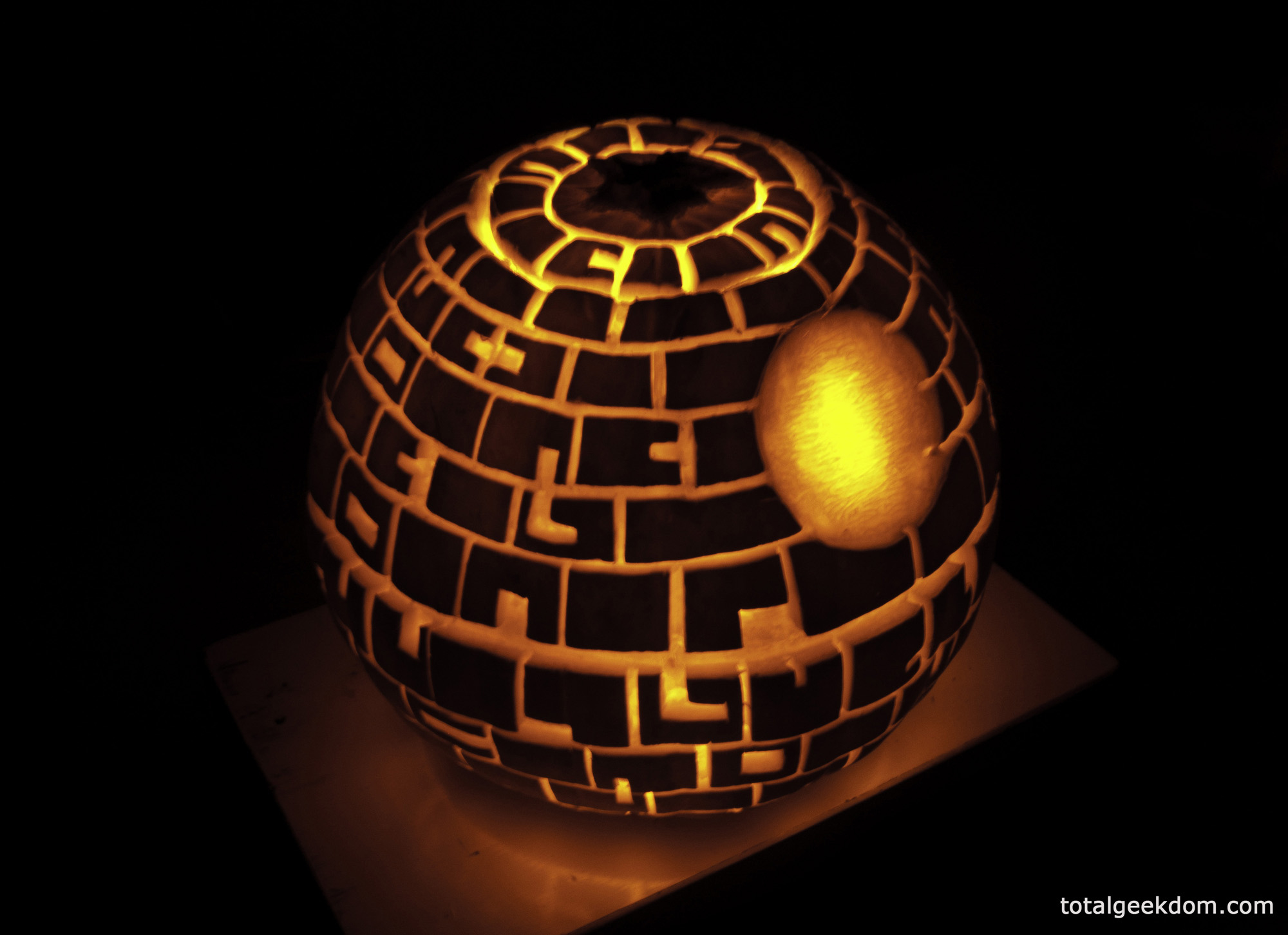 Star Wars Death Star Pumpkin Carving With Cfl Powered Bulb | Total within Printable Death Star Pumpkin Stencil