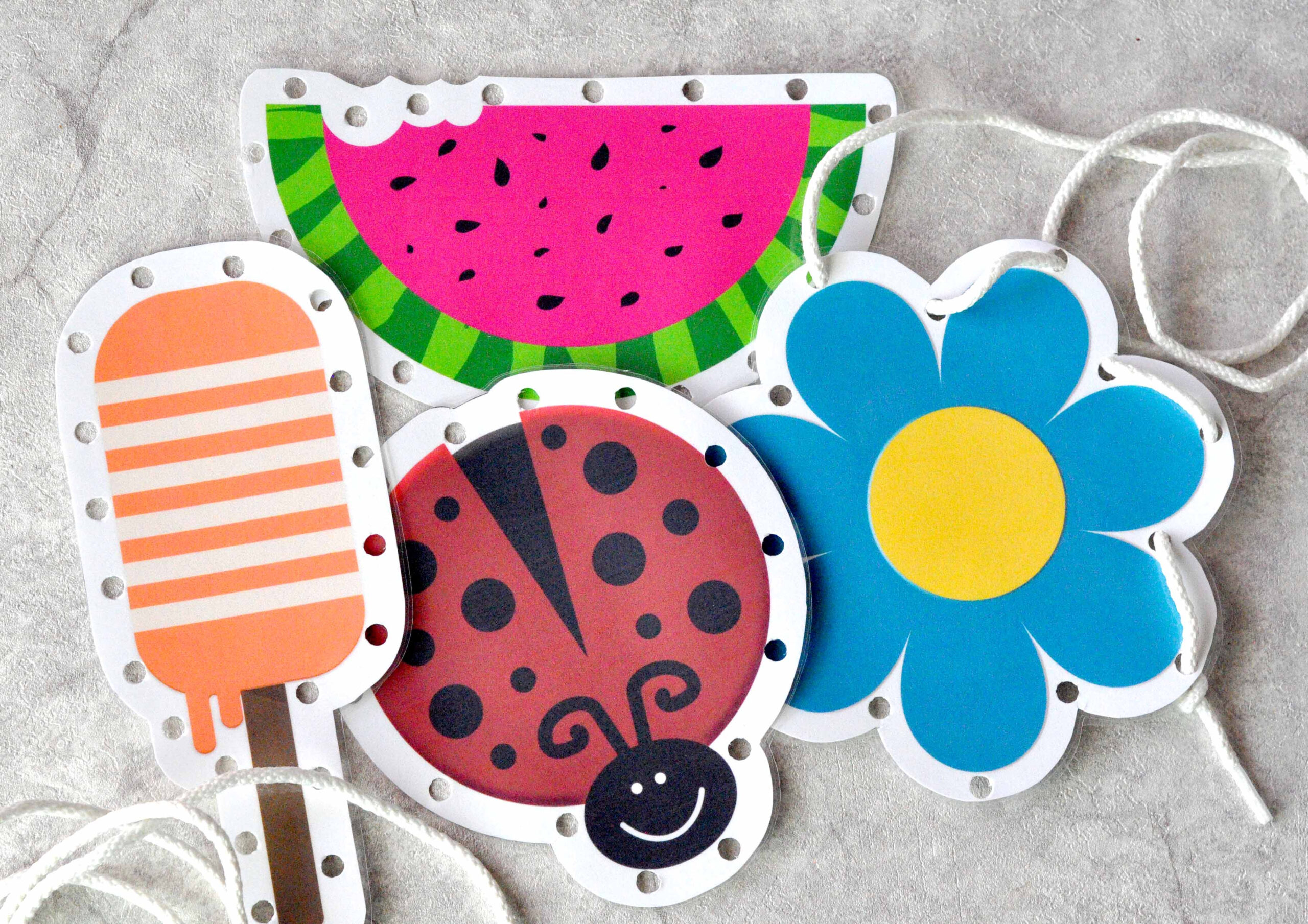 Summer Sewing (Lacing) Cards | Www.teepeegirl inside Lacing Cards Free Printable