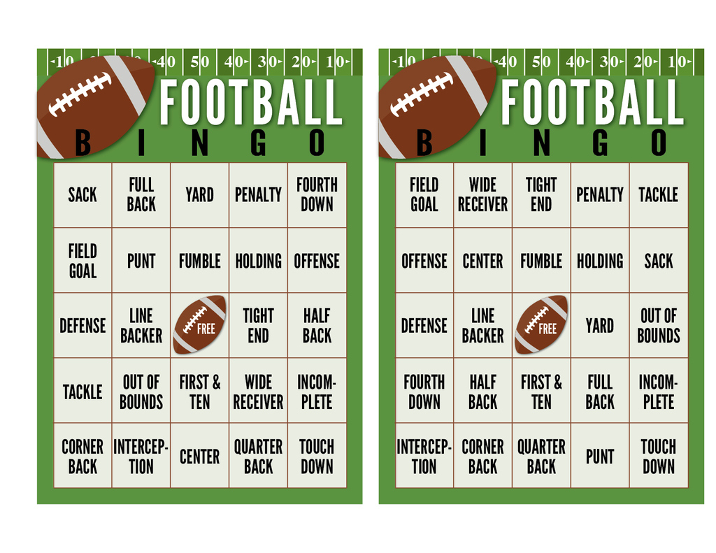 Super Bowl Football Bingo Cards (Free Printable) | The Taylor House with regard to Free Football Bingo Cards