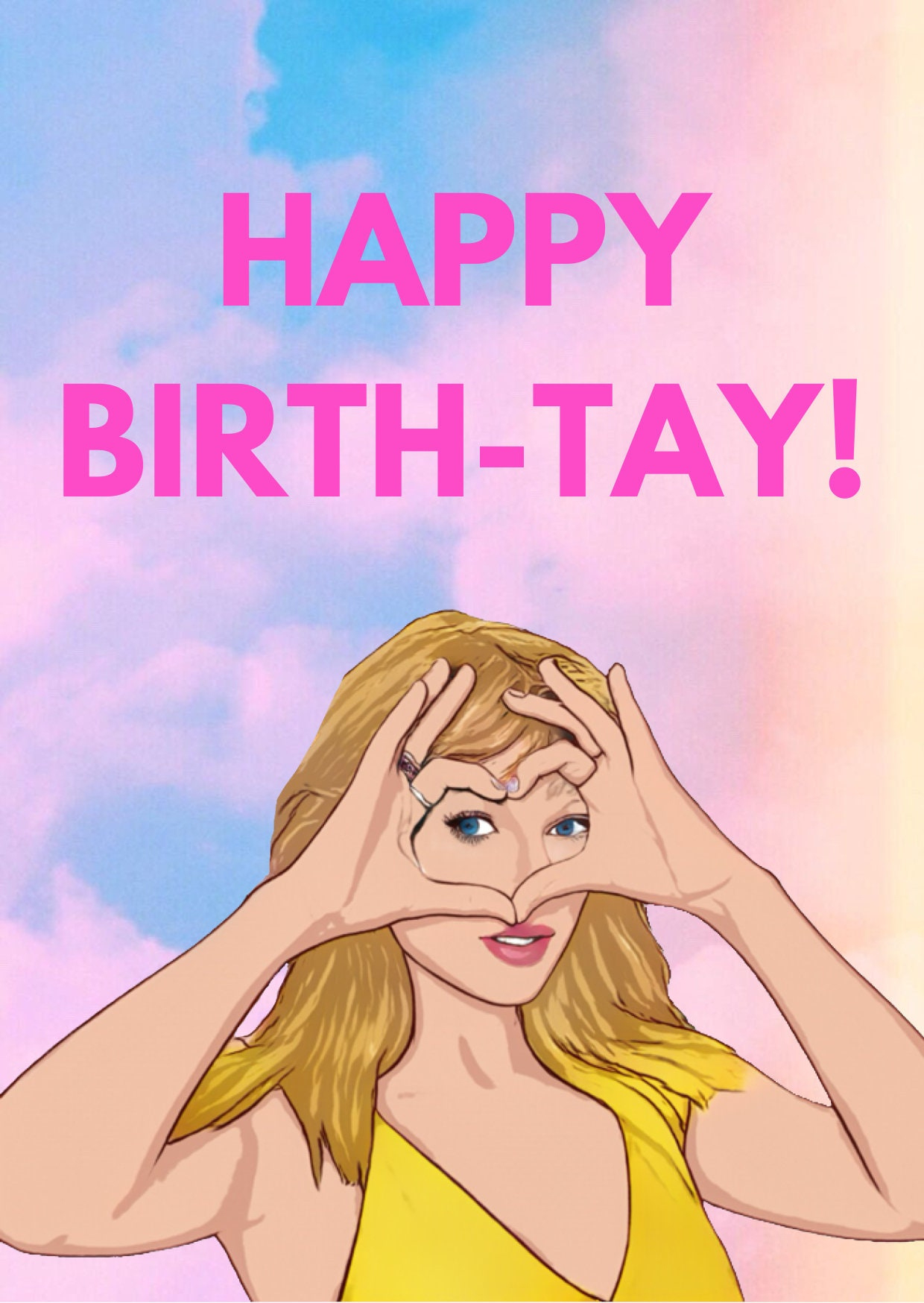 Taylor Swift Printable Birthday Day Card-Happy Birth-Tay! - Etsy pertaining to Taylor Swift Birthday Card Free Printable