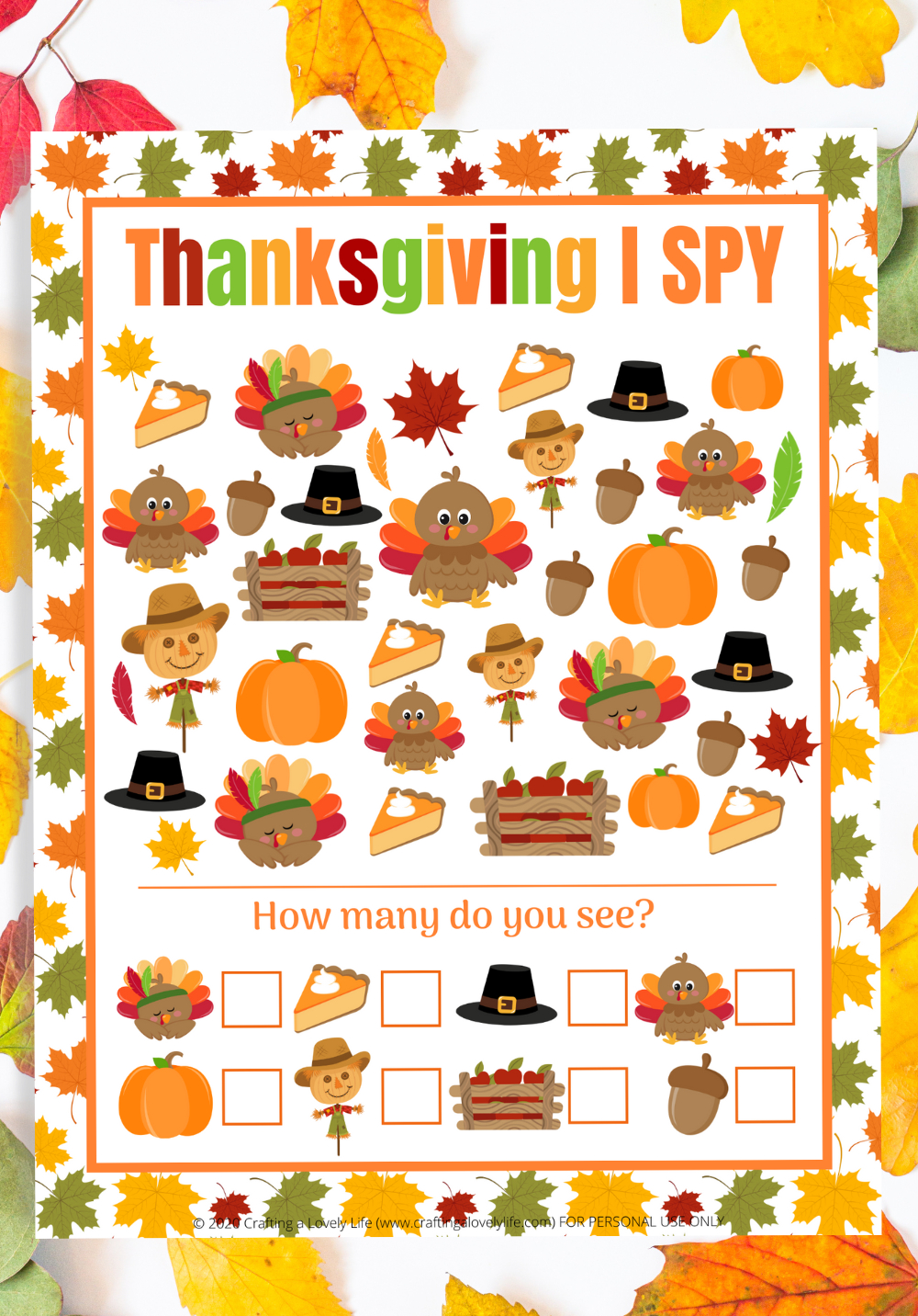 Thanksgiving I Spy Free Printable in Thanksgiving I Spy Free Printable