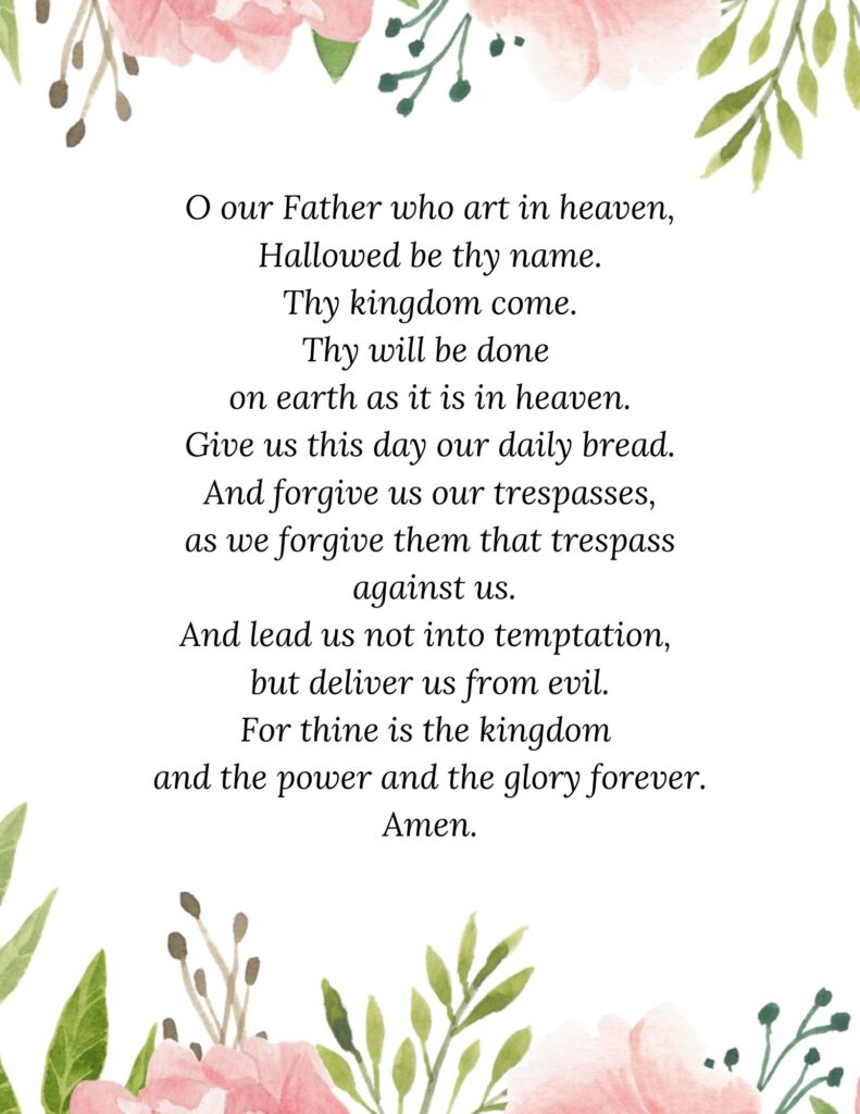 The Lord&amp;#039;S Prayer Printable in Free Printable Copy Of The Lord&amp;#039;S Prayer