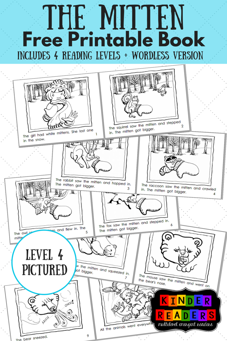 The Mitten Multilevel Kinderreaders Printable Book | A To Z within The Mitten Printables Free