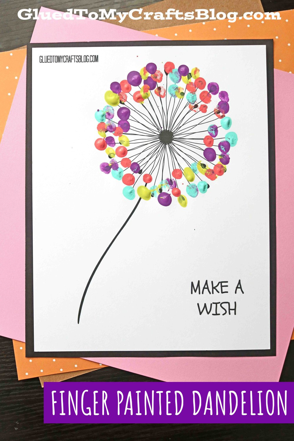 Thumbprint Dandelion Craft in Printable Free Thumbprint Dandelion Template